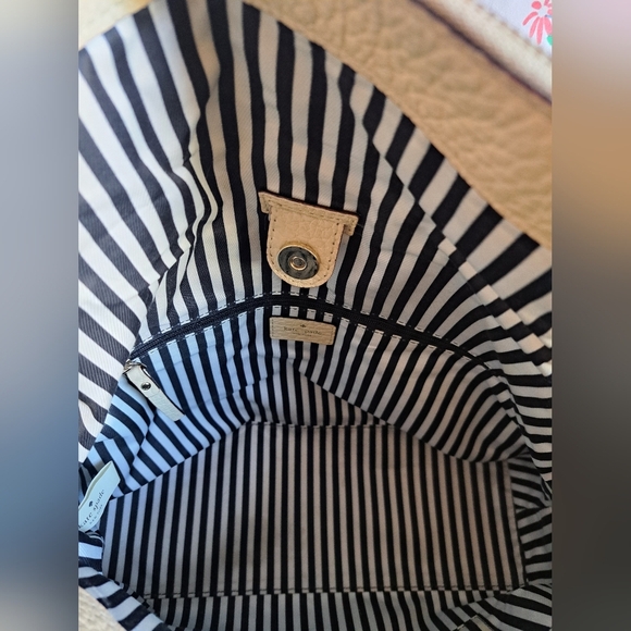 EUC Kate Spade Jenny Southport Cream & Black Leather Neutral Tote Purse Bag - Picture 10 of 15